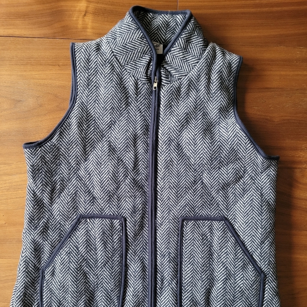 KATYDID WOMen's Blue Herringbone Vest